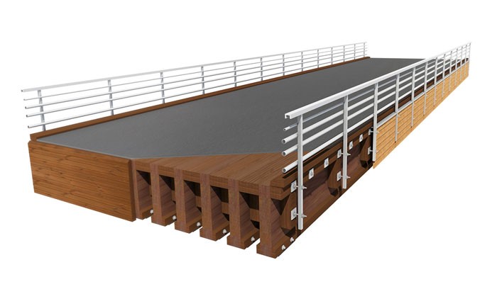 Timber joist bridge for motorised traffic