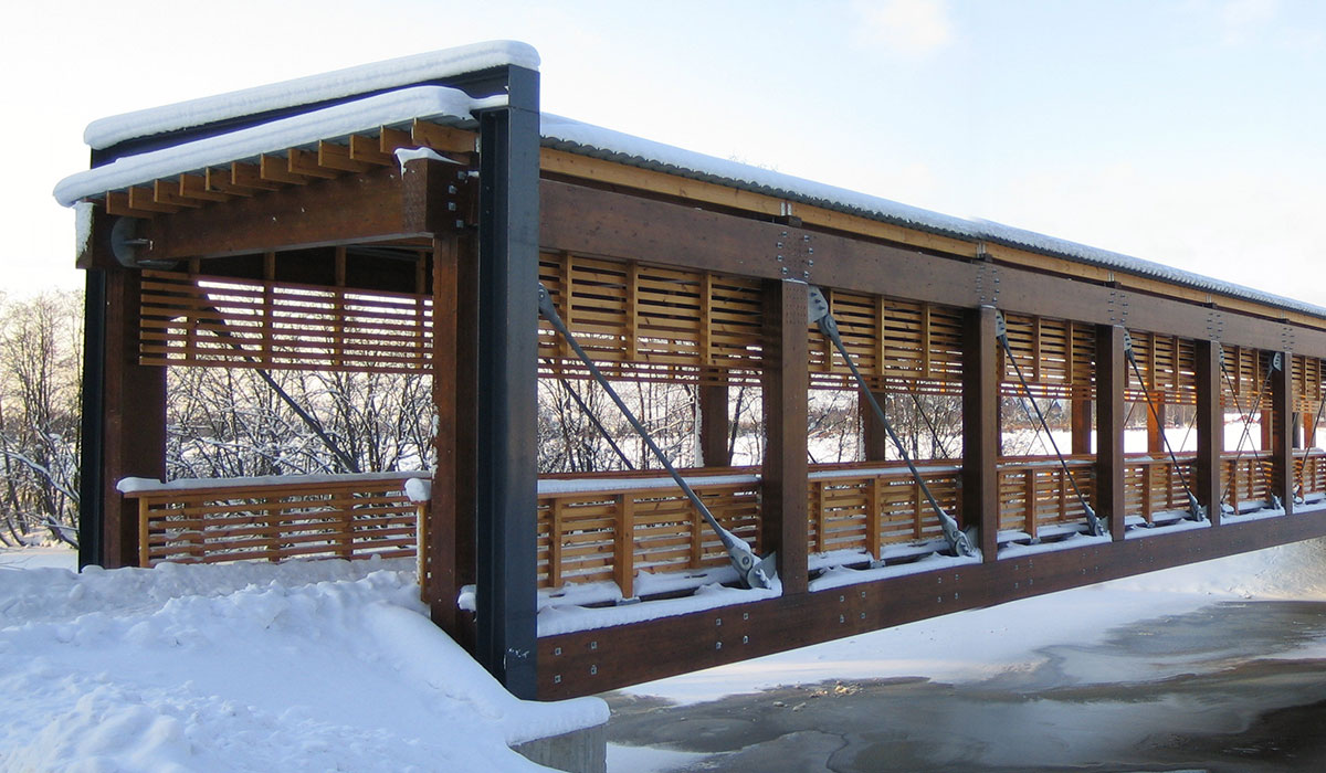 Covered wooden bridges